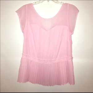 American Eagle Light Pink Peplum Blouse